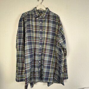 Gitman Bros Kashmyr Mens Plaid Button-Down Shirt 100% Cotton Long Sleeve Blue